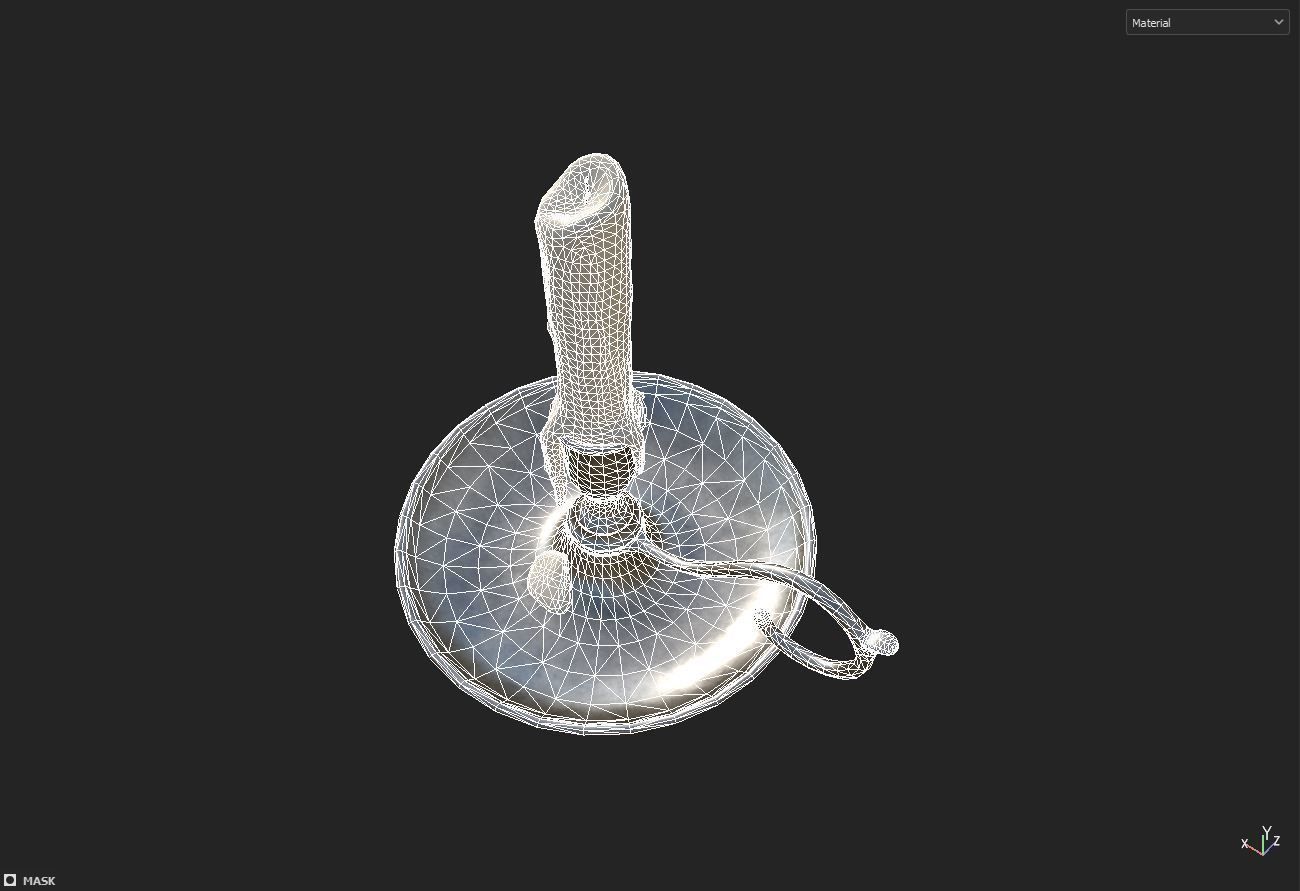 Candle Low-poly 3D model_6