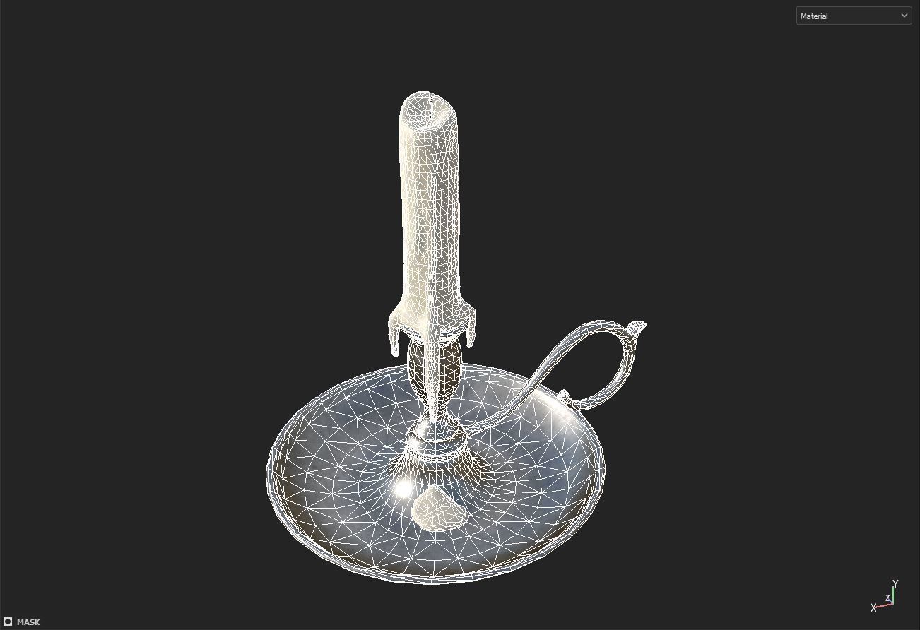 Candle Low-poly 3D model_5