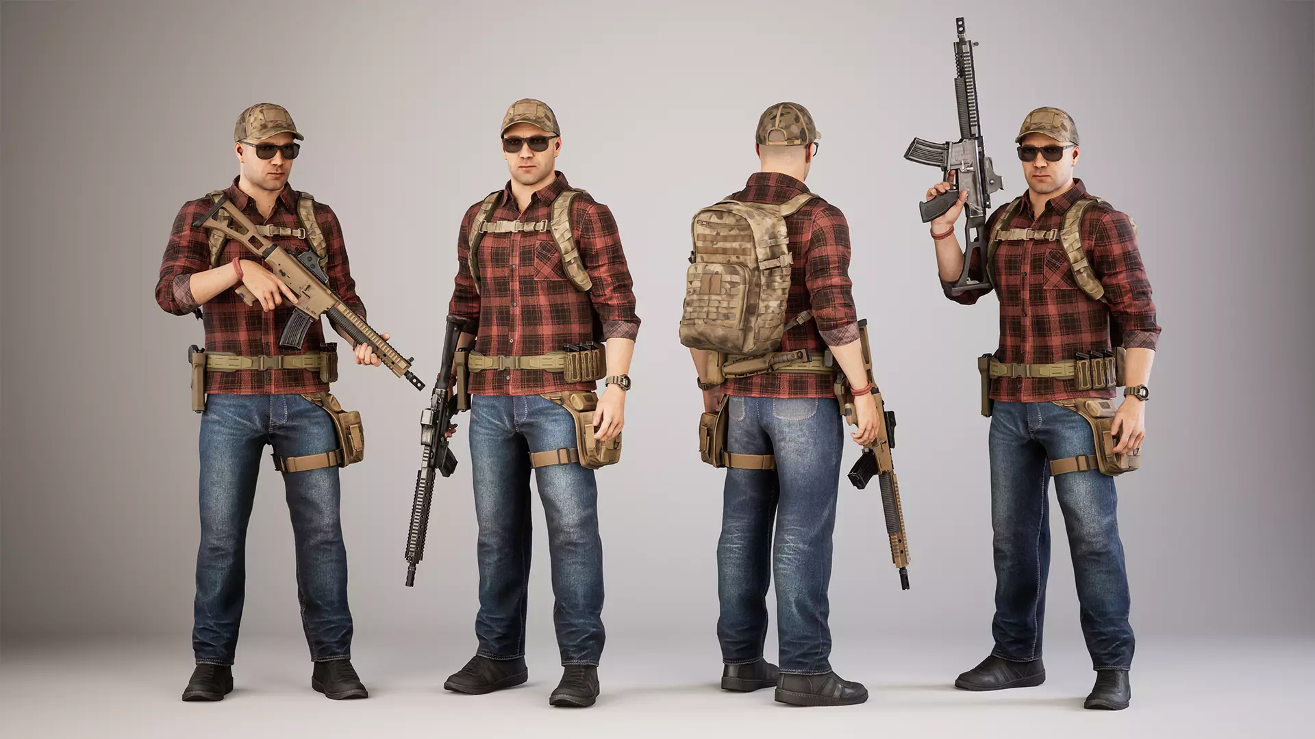 Casual Soldier 22 Low-poly 3D model_0