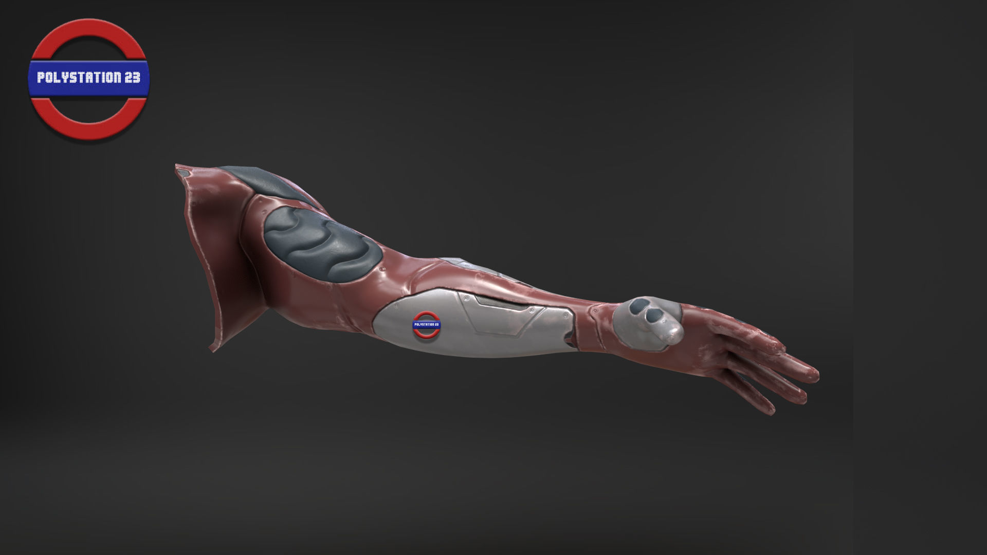 Sci fi arm v2 Game ready Low-poly 3D model_4