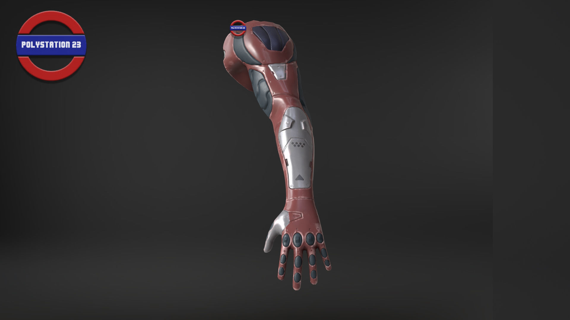 Sci fi arm v2 Game ready Low-poly 3D model_1