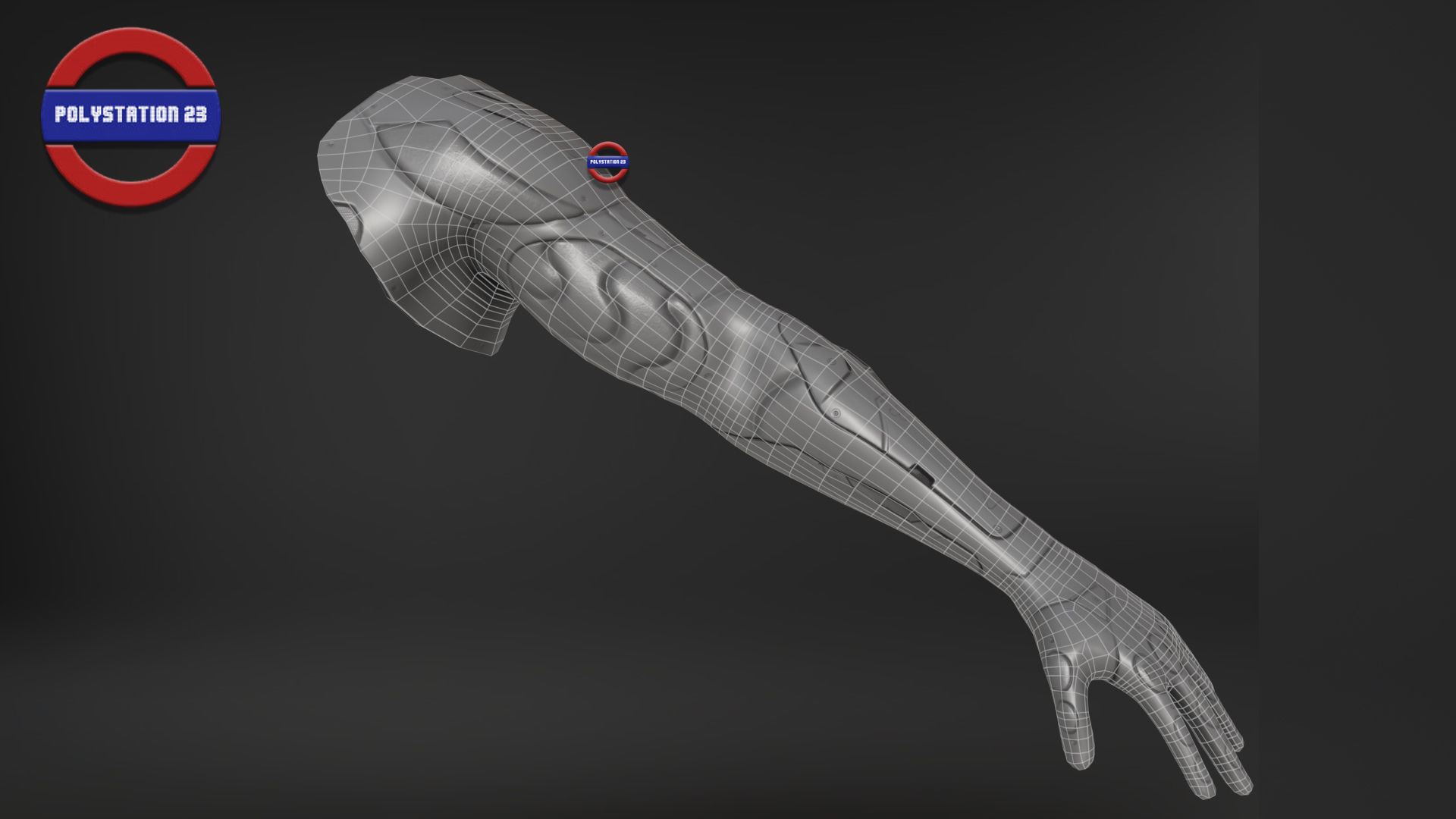 Sci fi arm v2 Game ready Low-poly 3D model_14