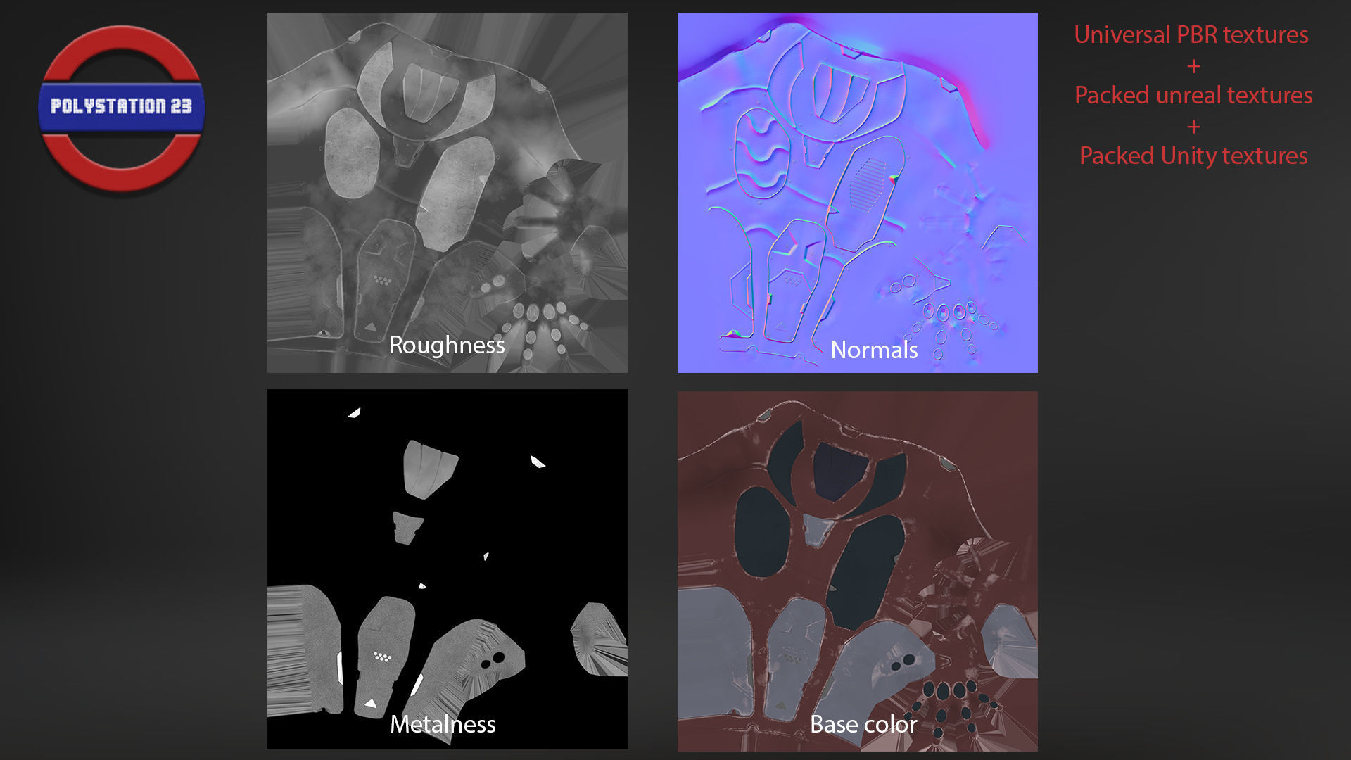 Sci fi arm v2 Game ready Low-poly 3D model_19