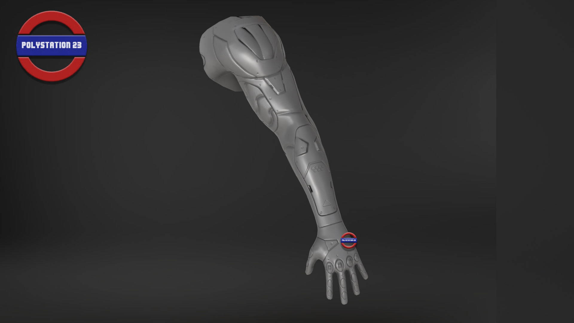 Sci fi arm v2 Game ready Low-poly 3D model_13
