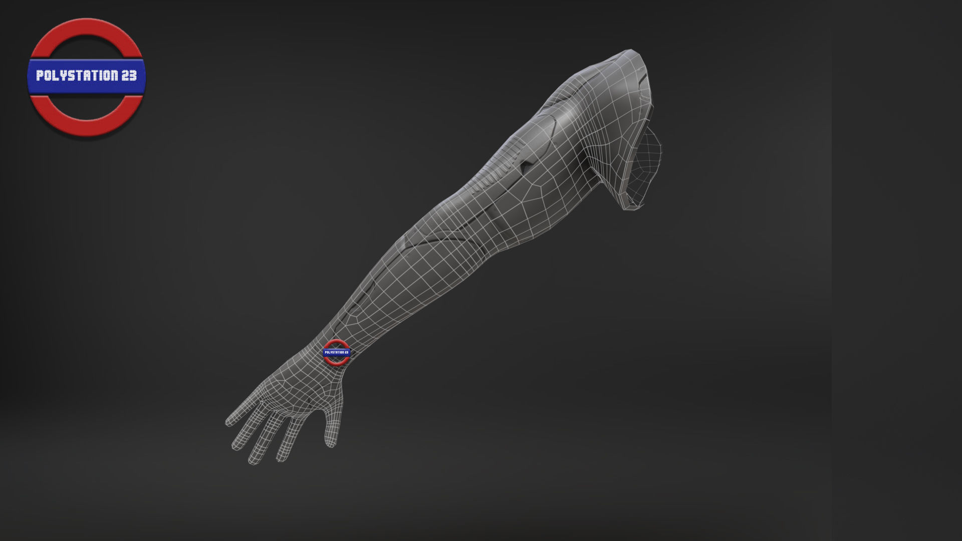 Sci fi arm v2 Game ready Low-poly 3D model_17