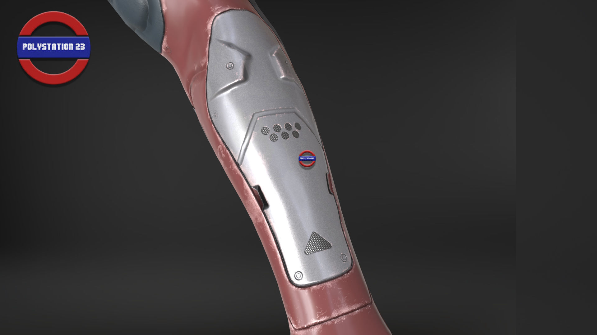 Sci fi arm v2 Game ready Low-poly 3D model_8