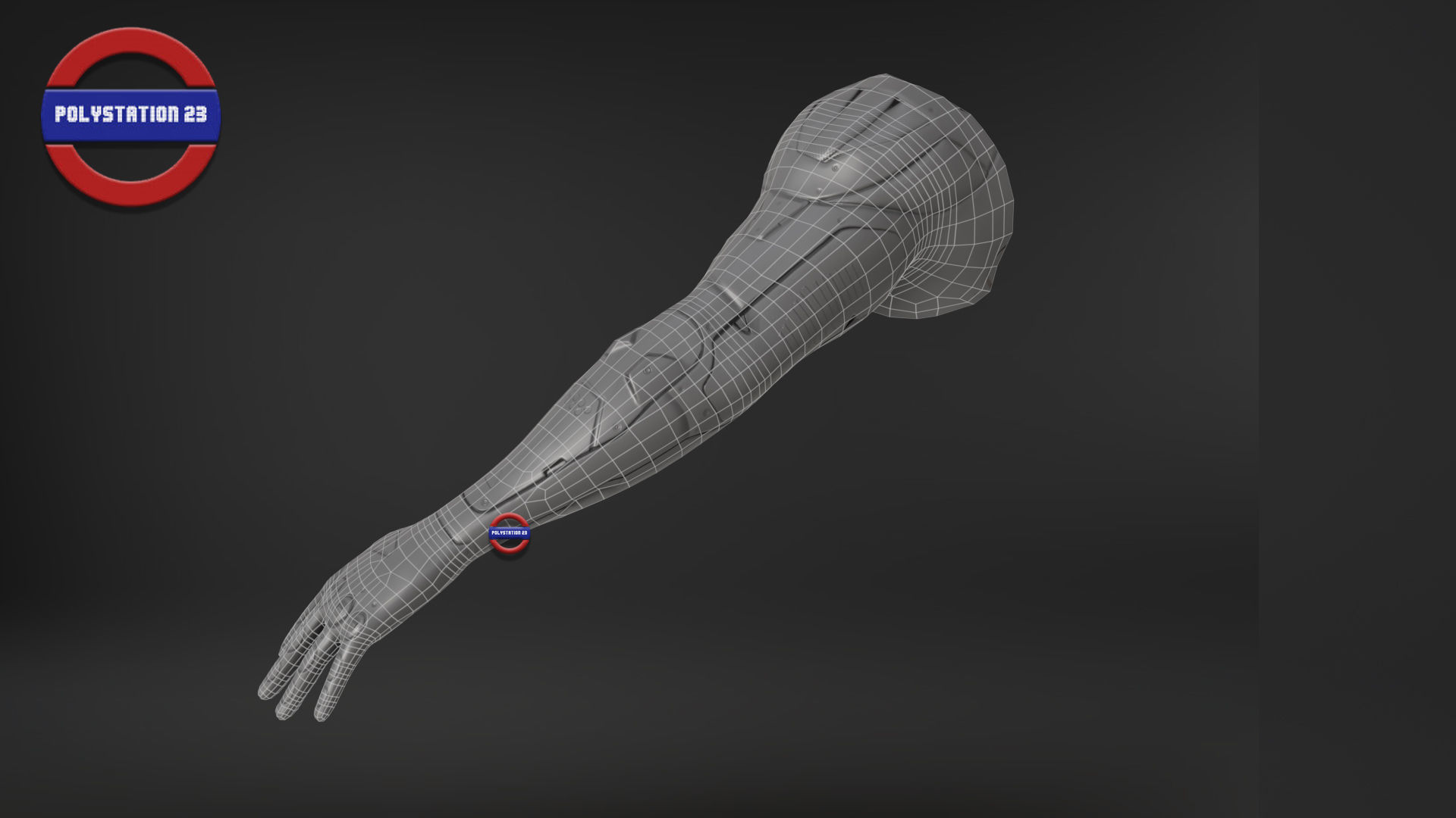 Sci fi arm v2 Game ready Low-poly 3D model_16