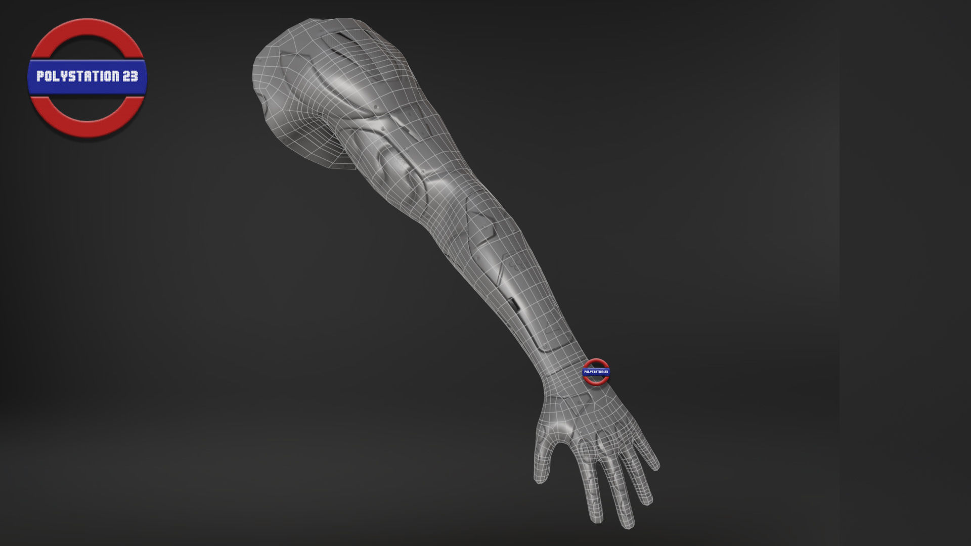 Sci fi arm v2 Game ready Low-poly 3D model_15