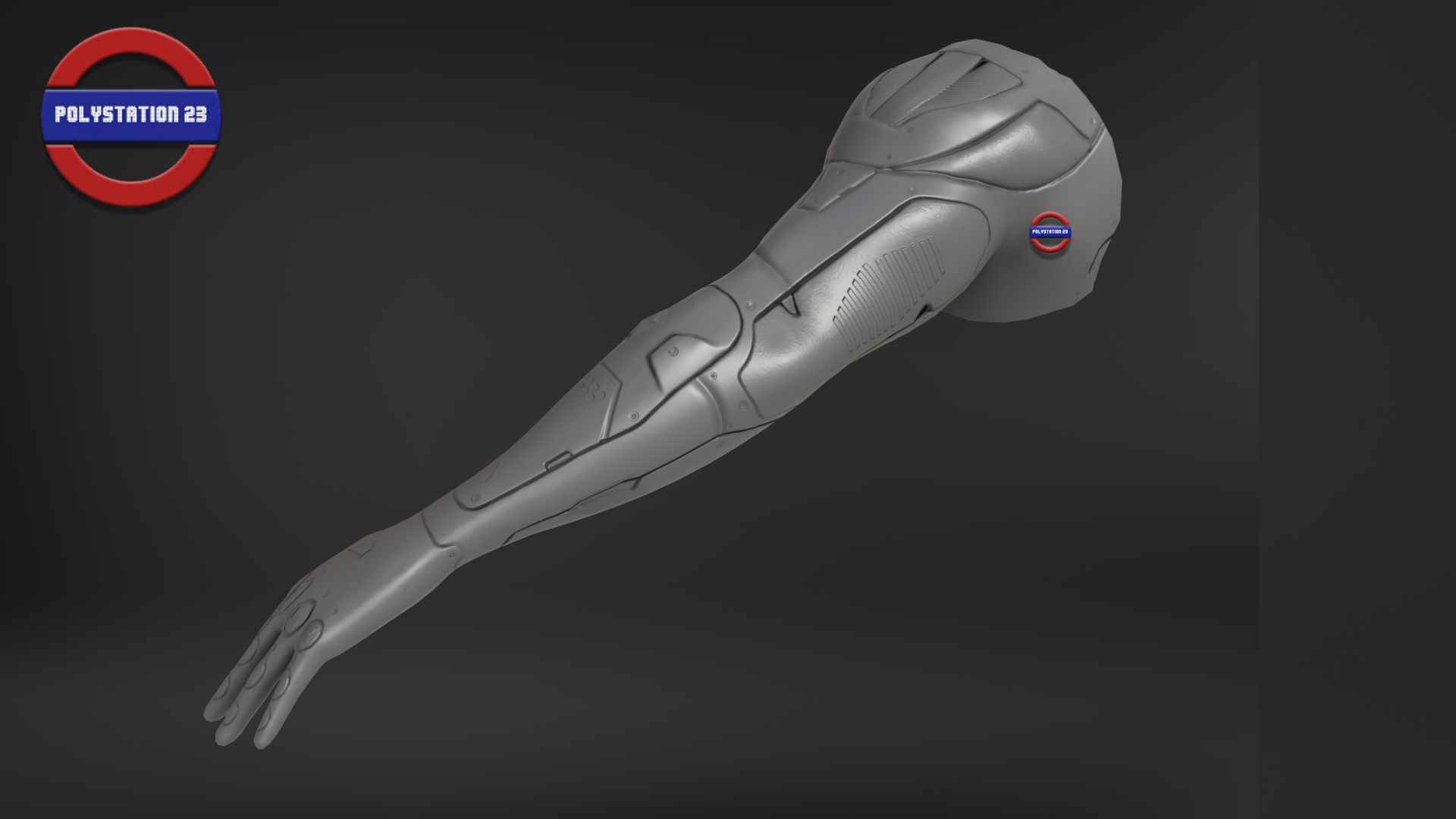 Sci fi arm v2 Game ready Low-poly 3D model_12