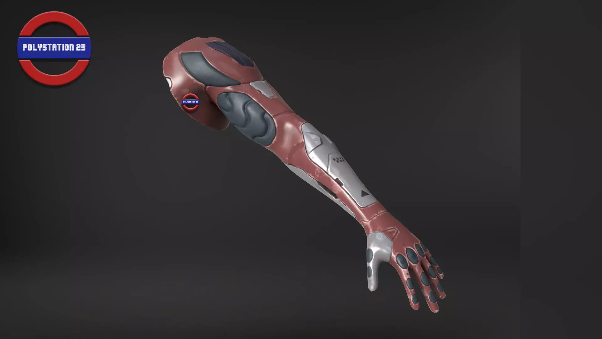 Sci fi arm v2 Game ready Low-poly 3D model_0