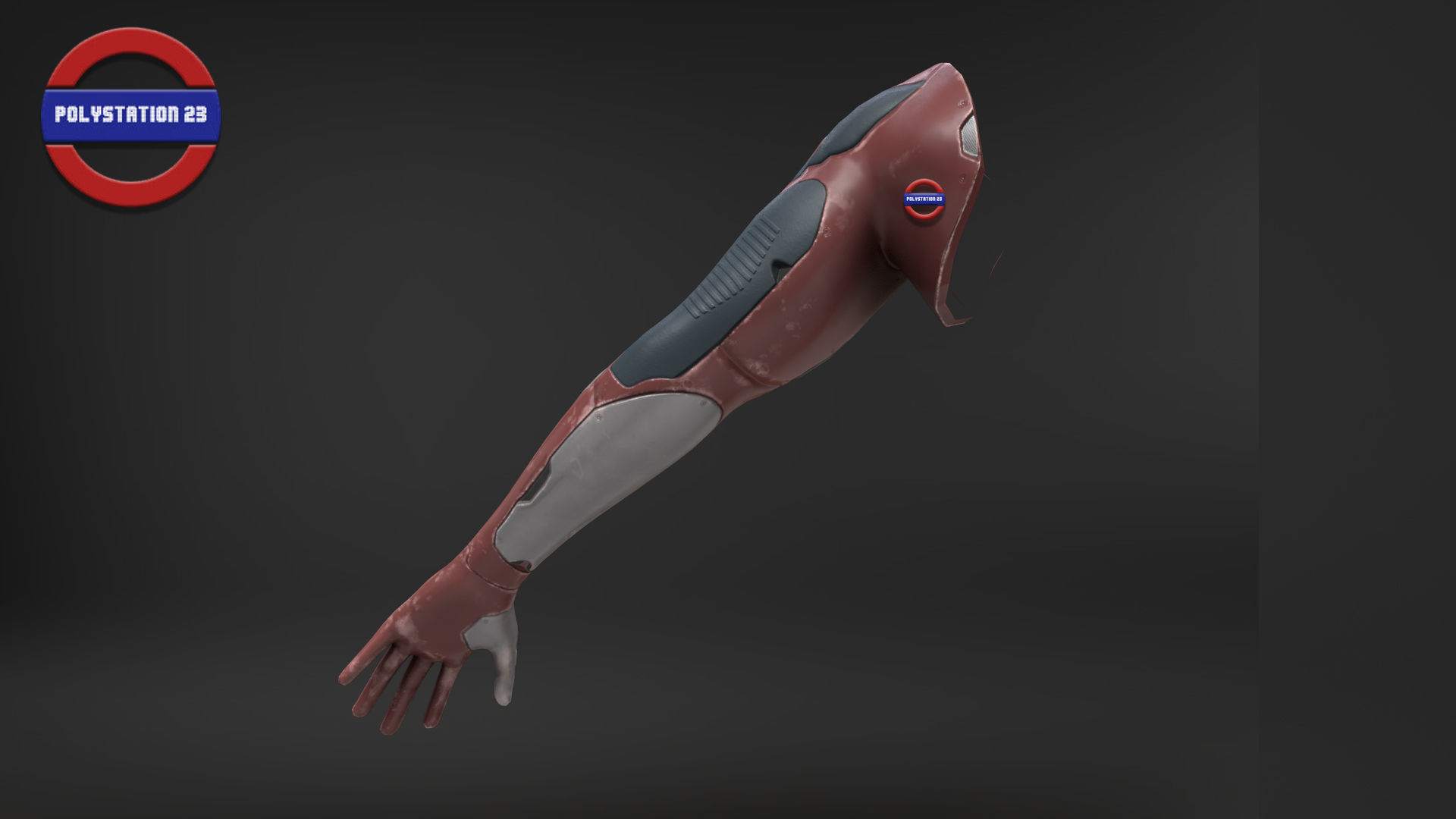 Sci fi arm v2 Game ready Low-poly 3D model_3