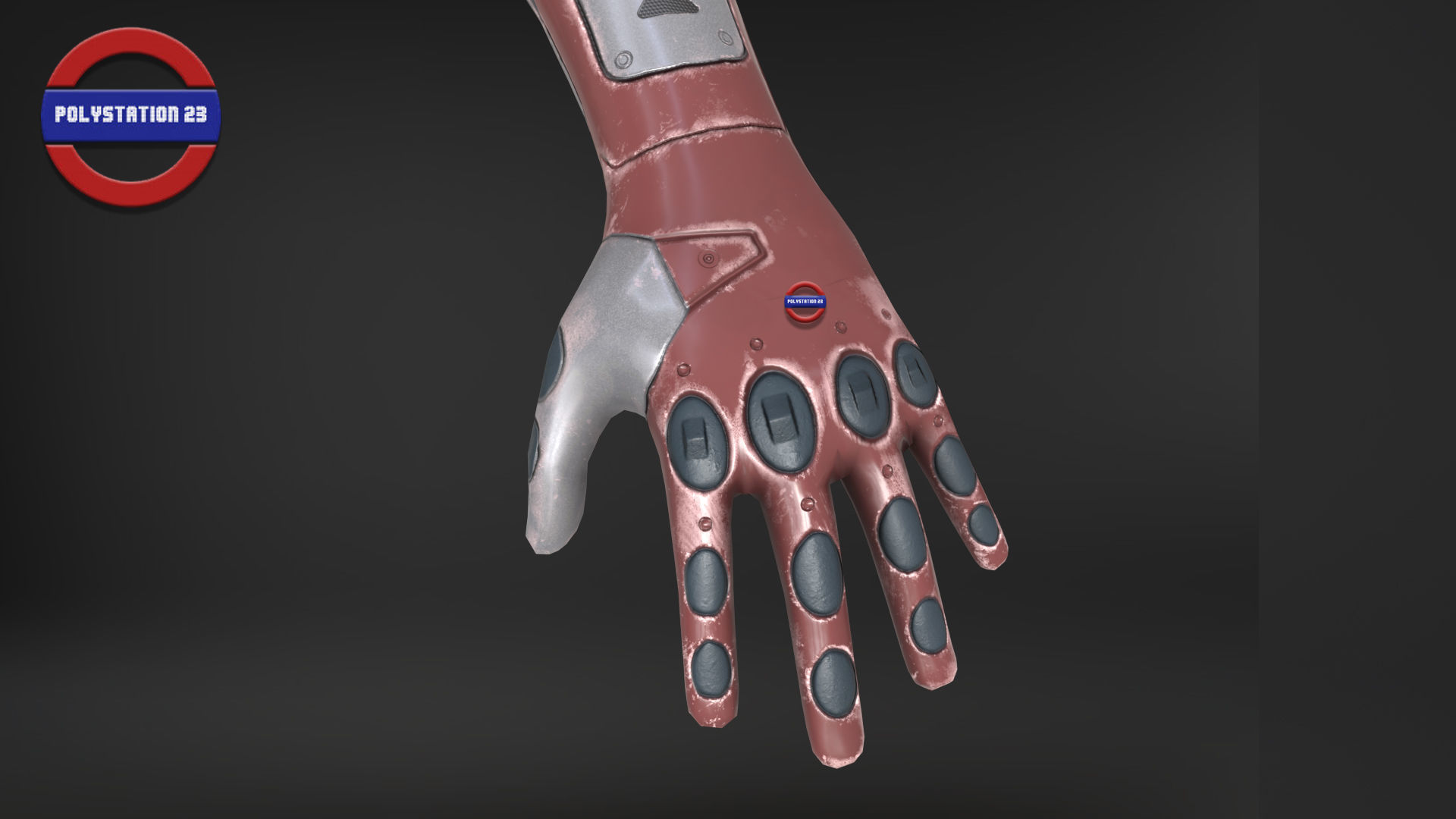 Sci fi arm v2 Game ready Low-poly 3D model_9