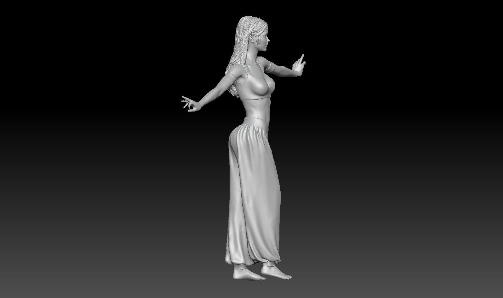 BELLY DANCER GIRL 2 3D print model_3