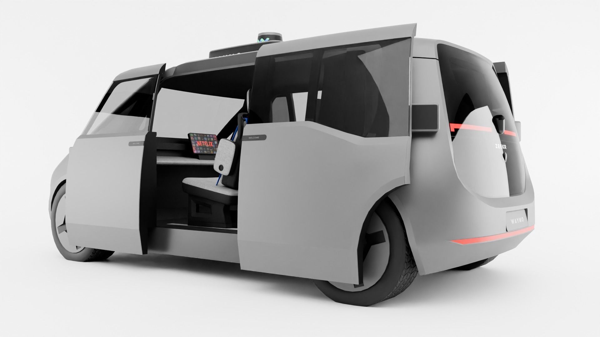 Zeekr Waymo robot taxi 3D model_7