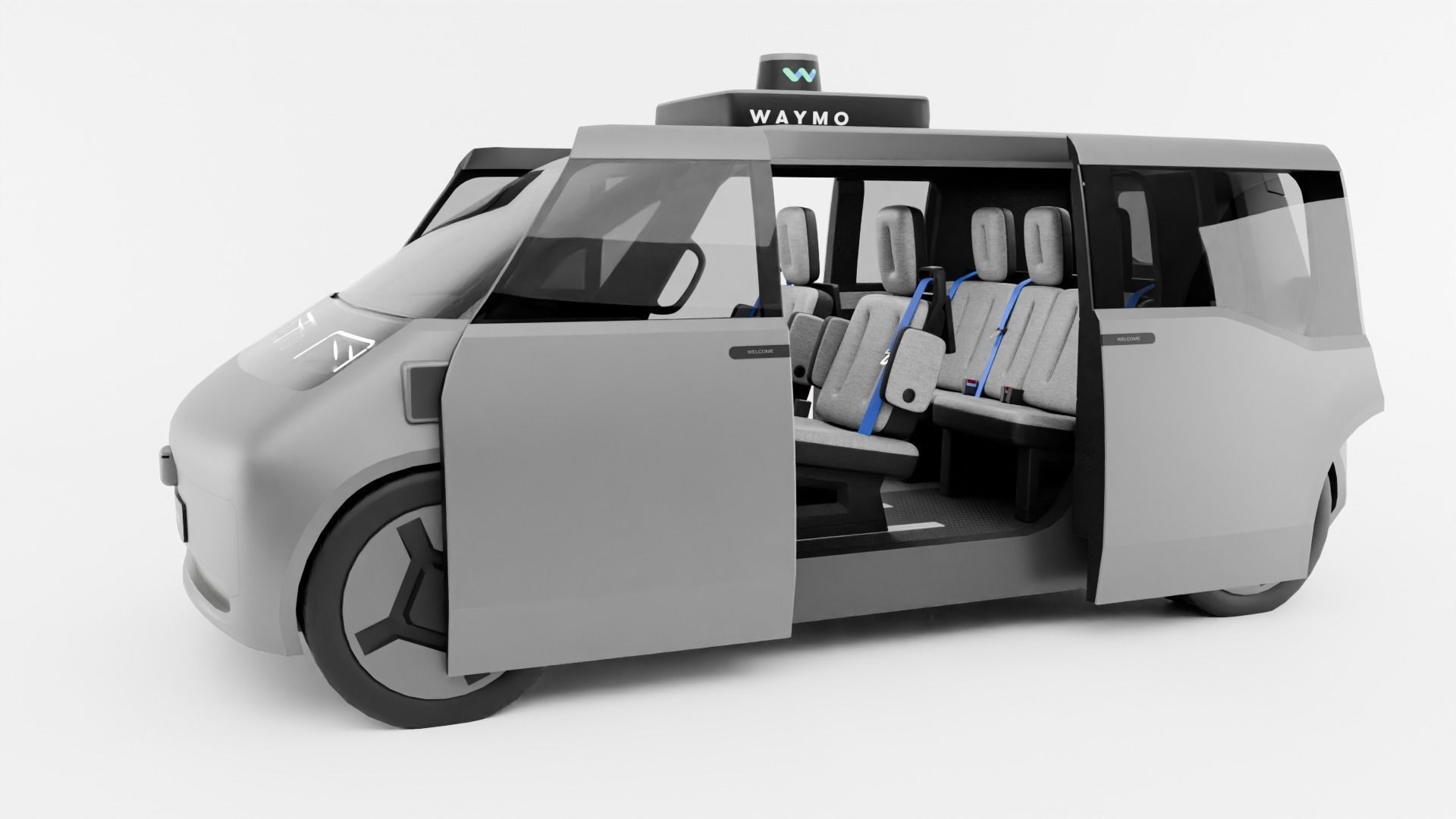 Zeekr Waymo robot taxi 3D model_9