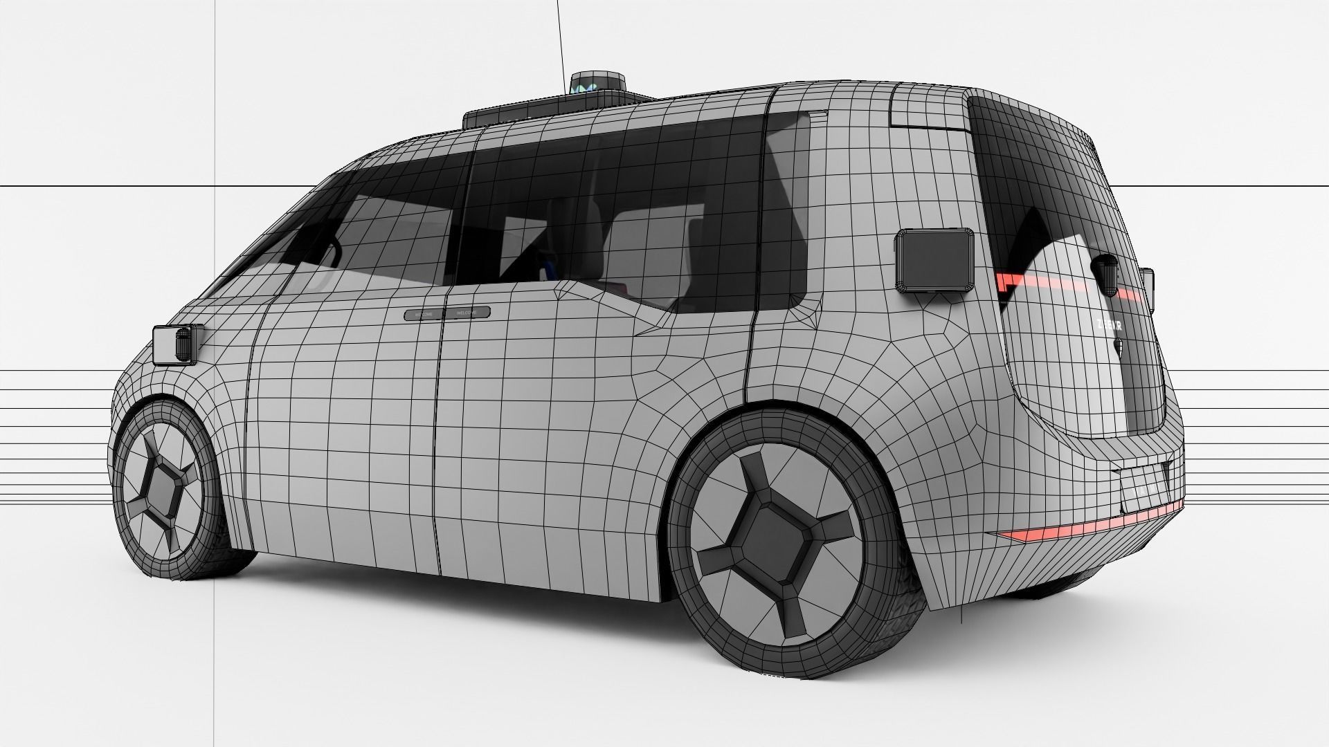 Zeekr Waymo robot taxi 3D model_6