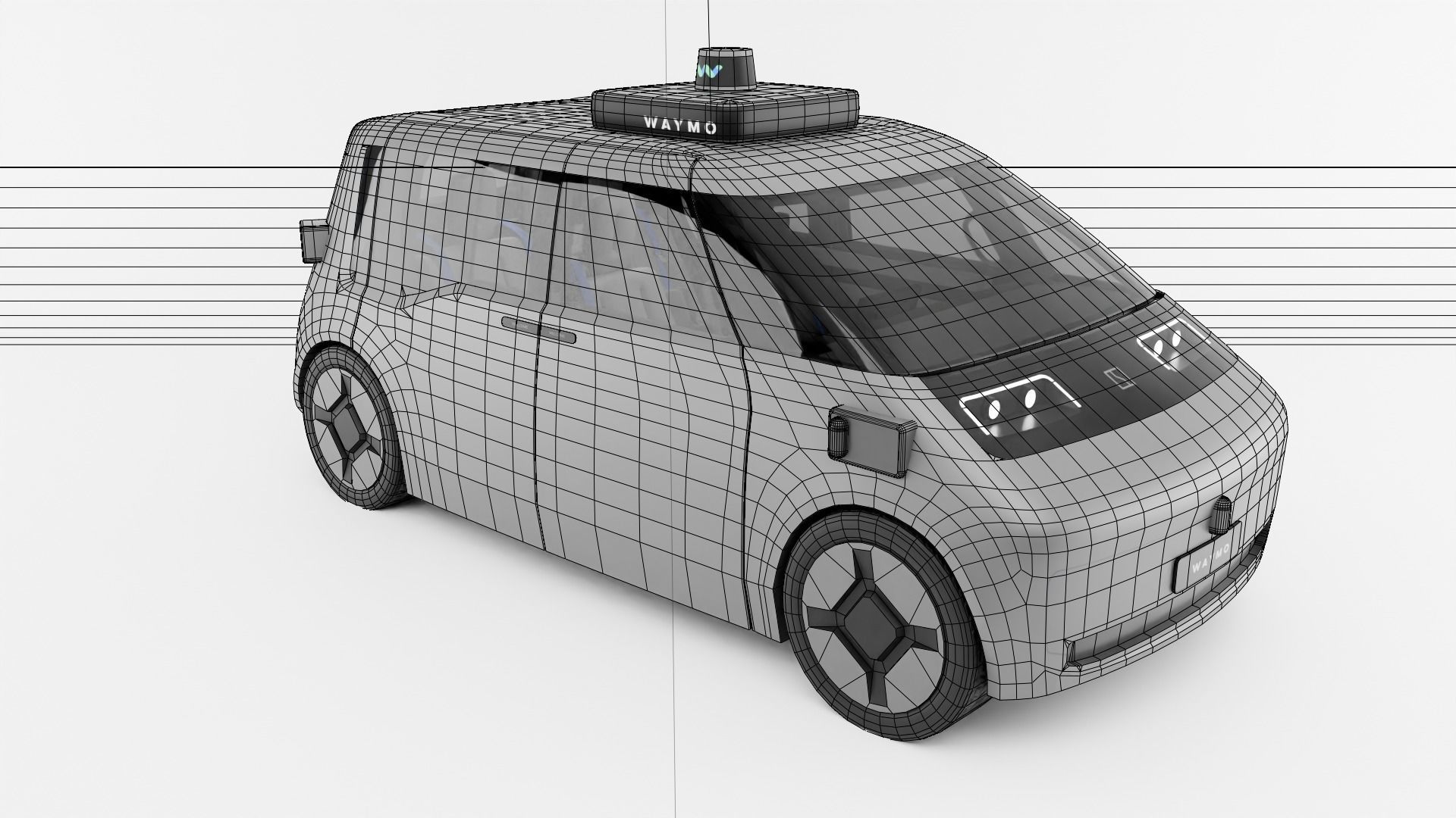Zeekr Waymo robot taxi 3D model_16