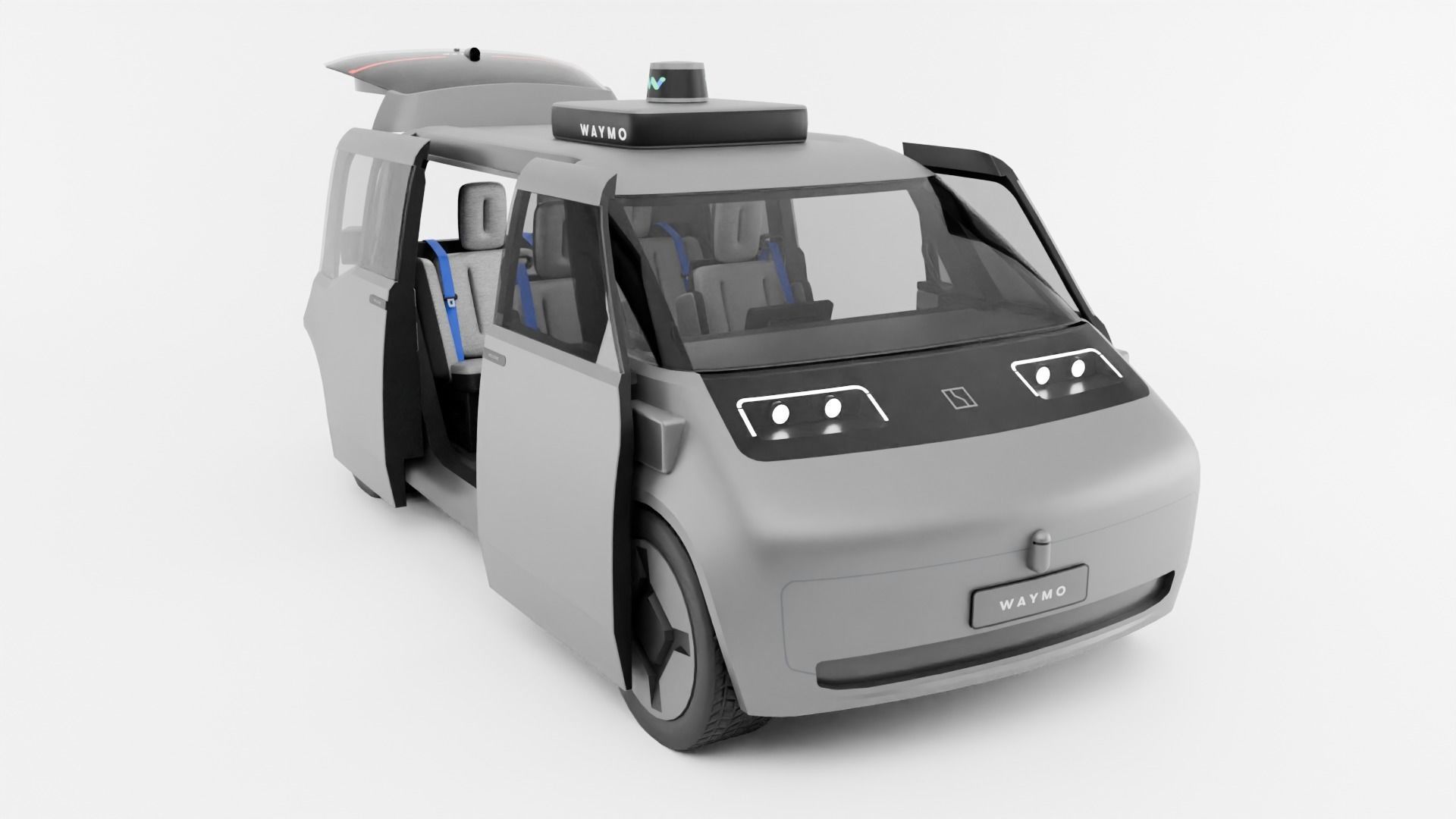 Zeekr Waymo robot taxi 3D model_14