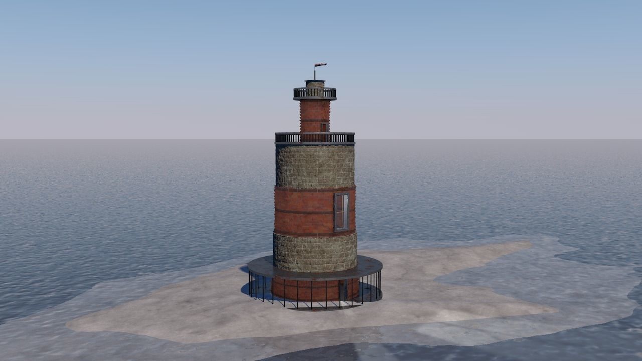 Island lighthouse 3D model_1