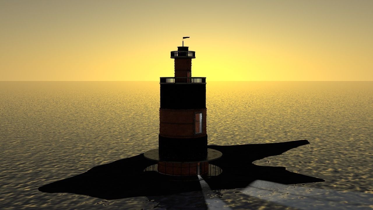 Island lighthouse 3D model_3