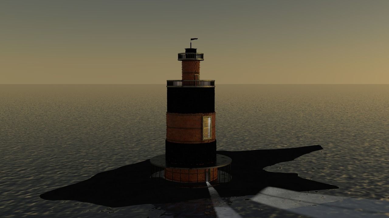 Island lighthouse 3D model_4