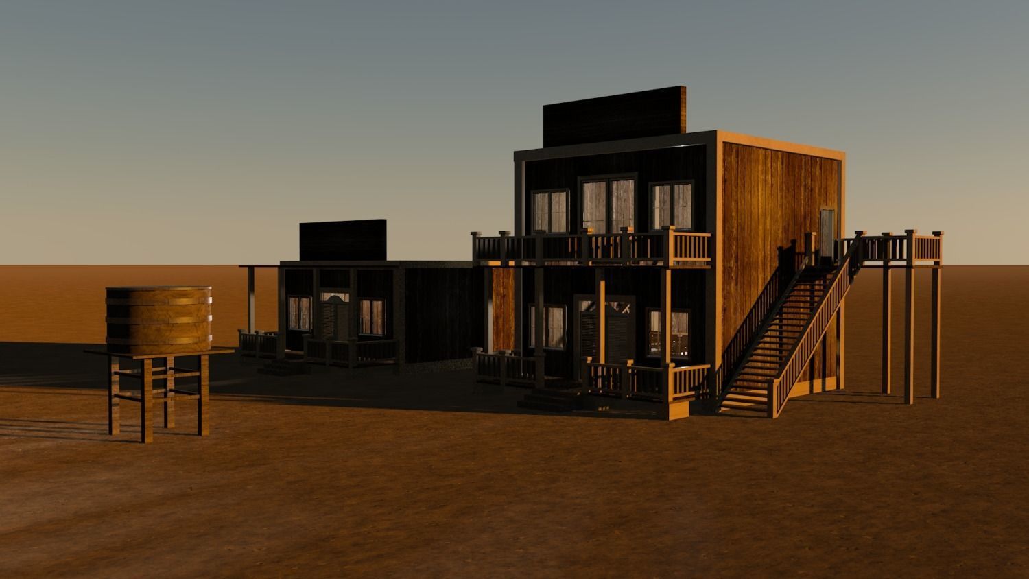 Western saloon 3D model_2