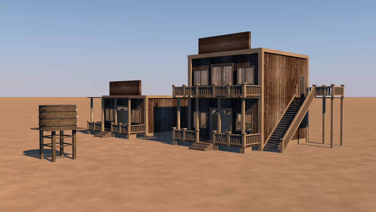 Western saloon 3D model_0