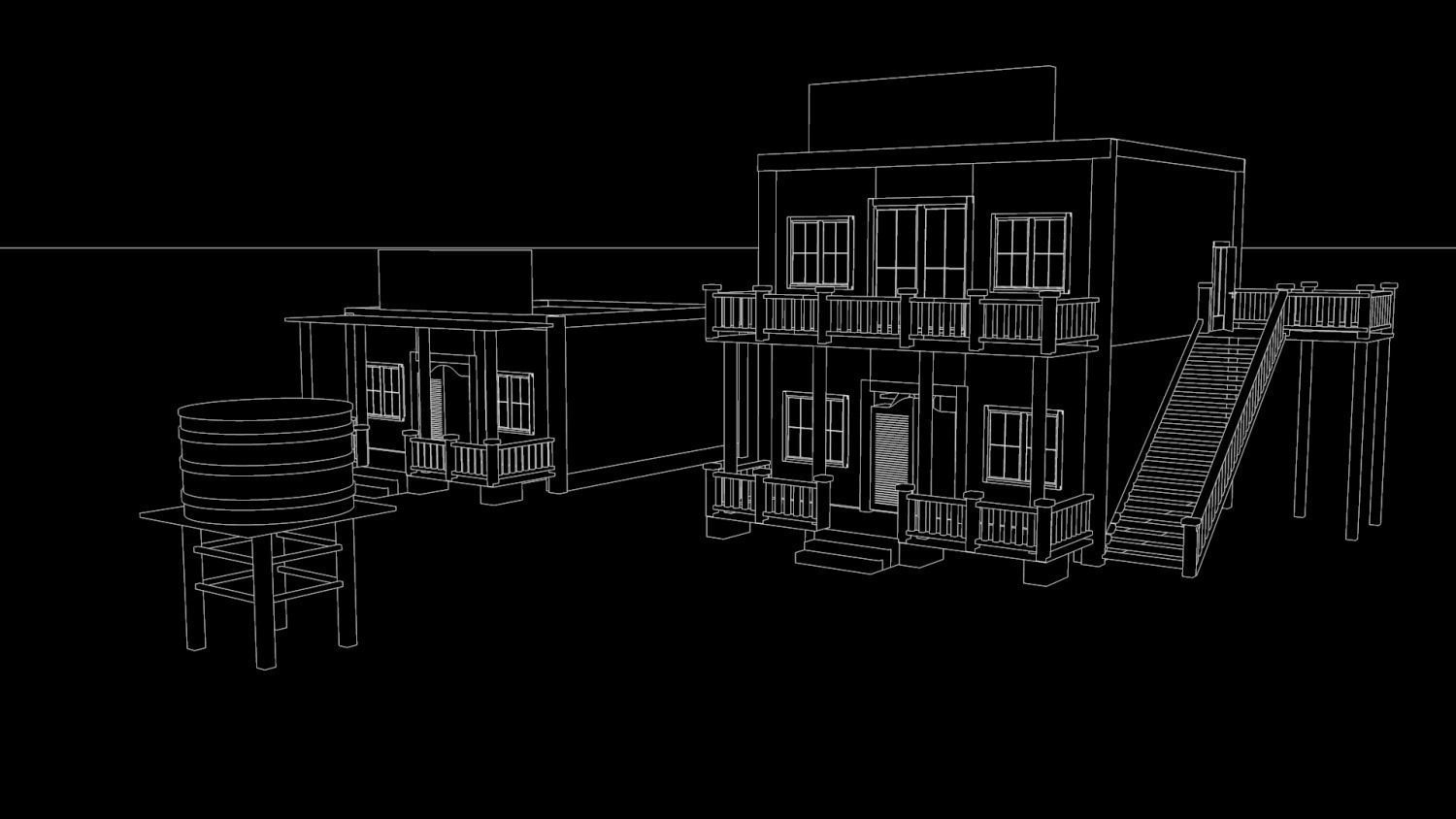 Western saloon 3D model_5