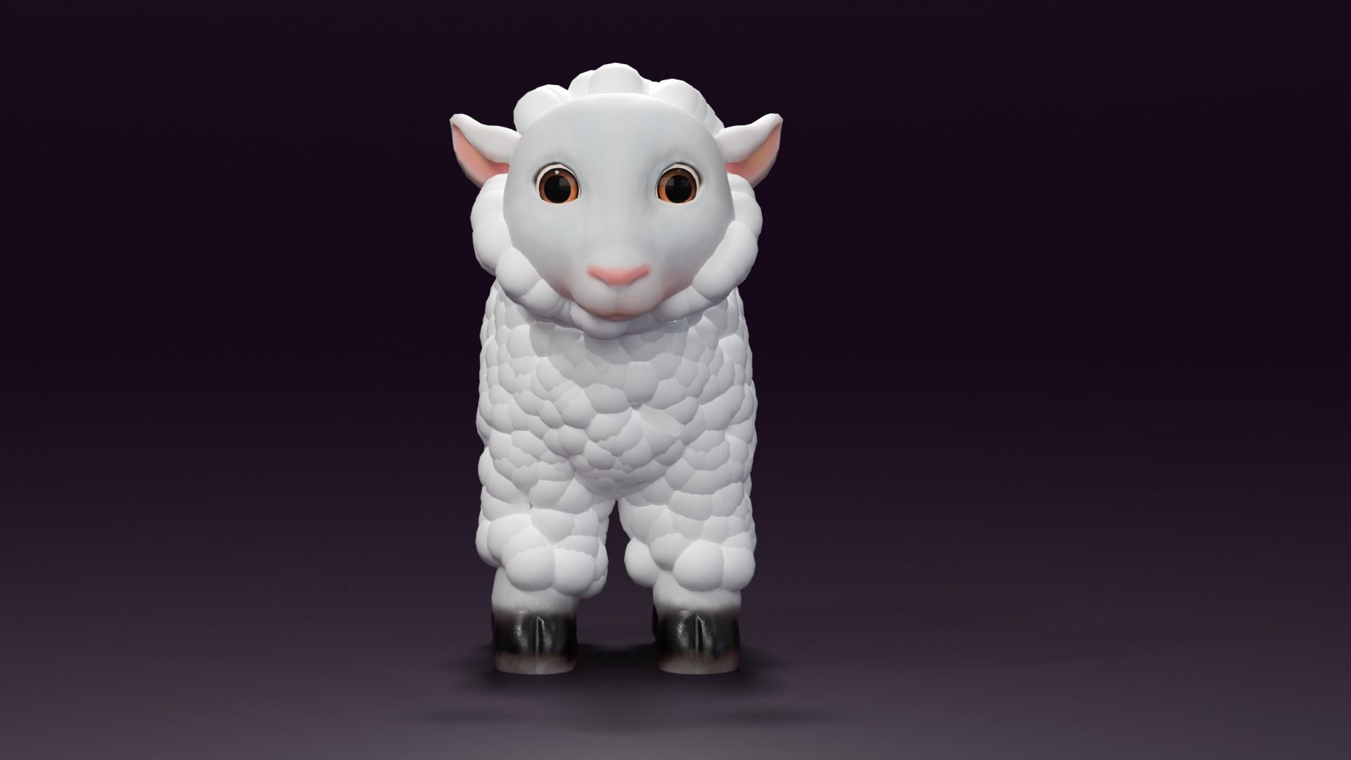Cartoon Sheep Rigged  Low-poly 3D model_1