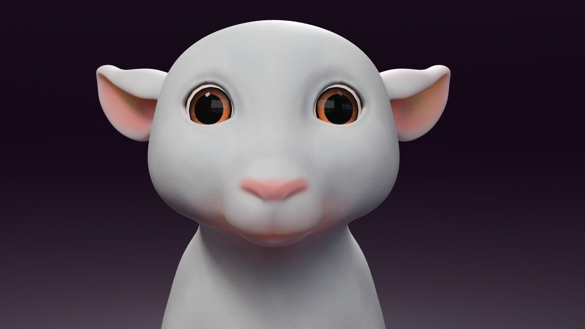 Cartoon Sheep Rigged  Low-poly 3D model_14
