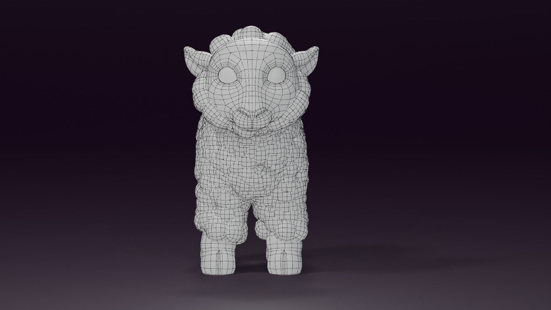 Cartoon Sheep Rigged  Low-poly 3D model_4