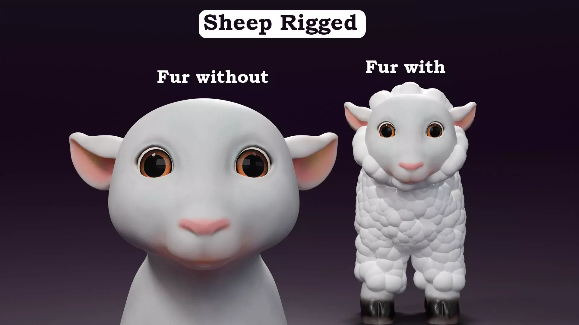 Cartoon Sheep Rigged  Low-poly 3D model_0