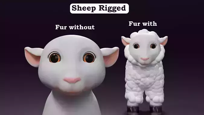 Cartoon Sheep Rigged  Low-poly 3D model