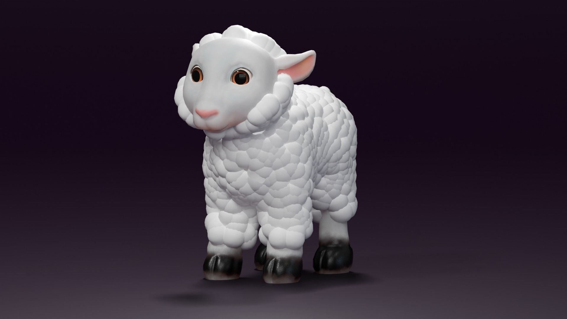 Cartoon Sheep Rigged  Low-poly 3D model_5