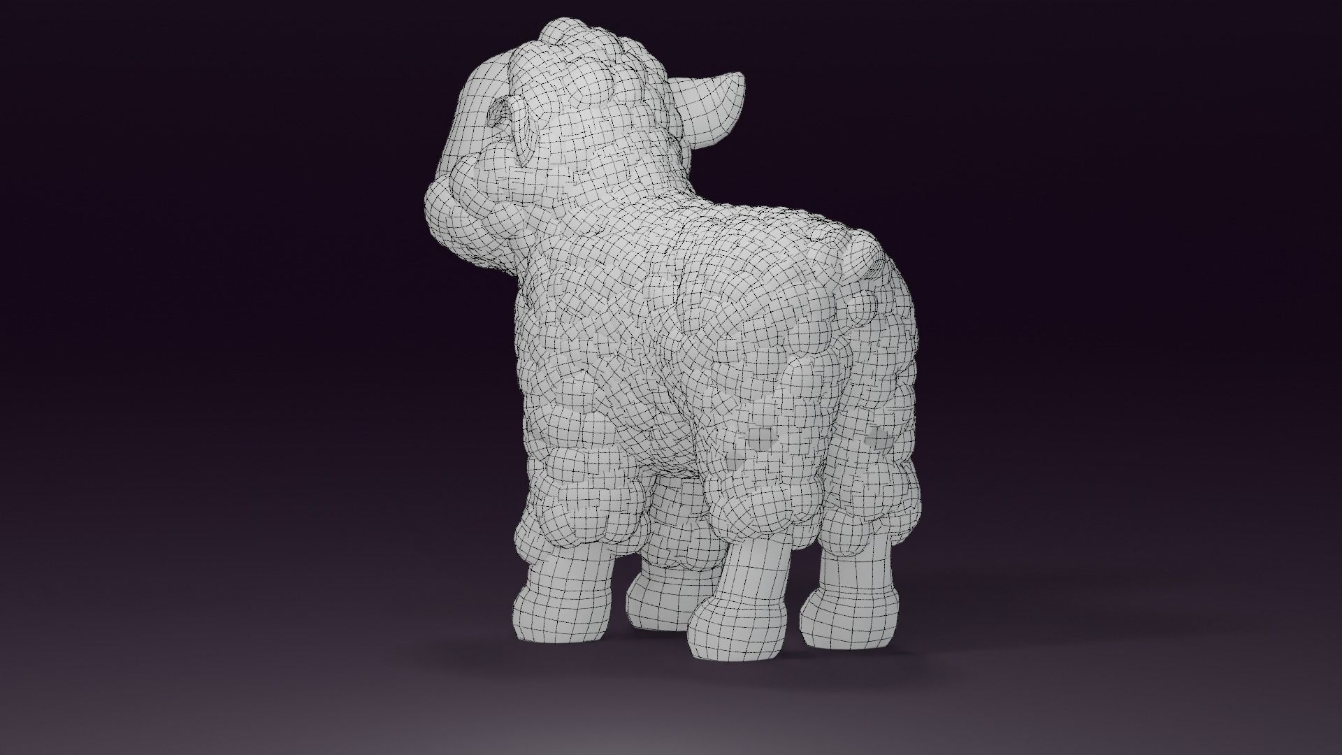 Cartoon Sheep Rigged  Low-poly 3D model_10