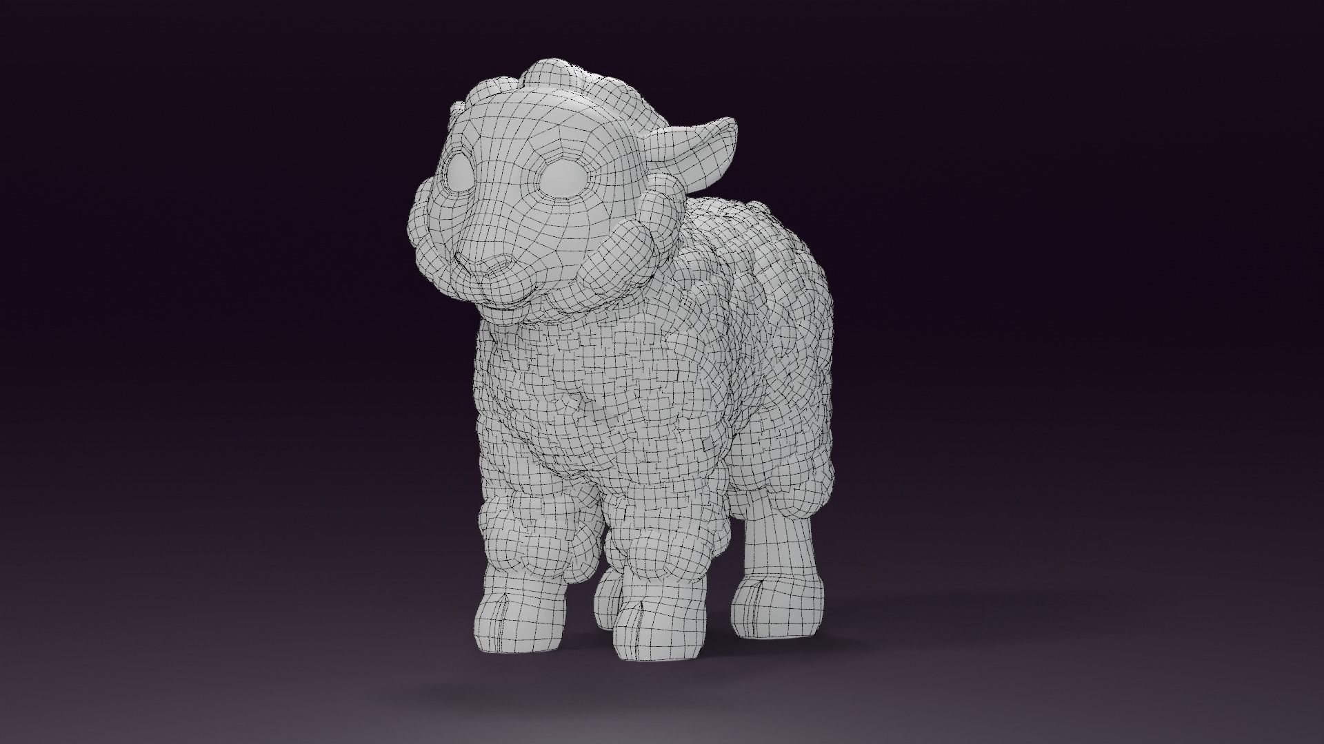 Cartoon Sheep Rigged  Low-poly 3D model_6