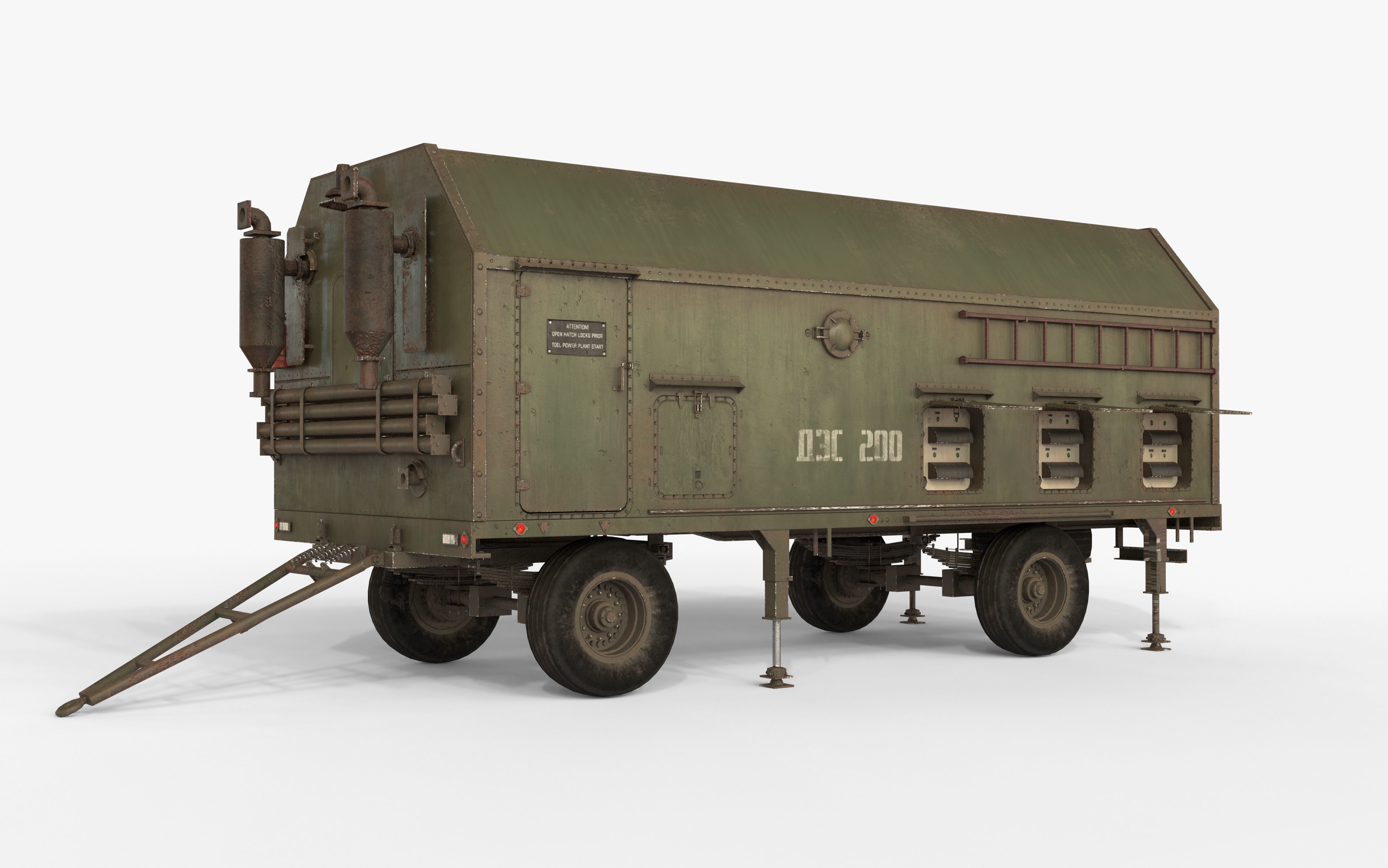DES 5I57A Military Russian vehicle 5I57A Low-poly 3D model_7
