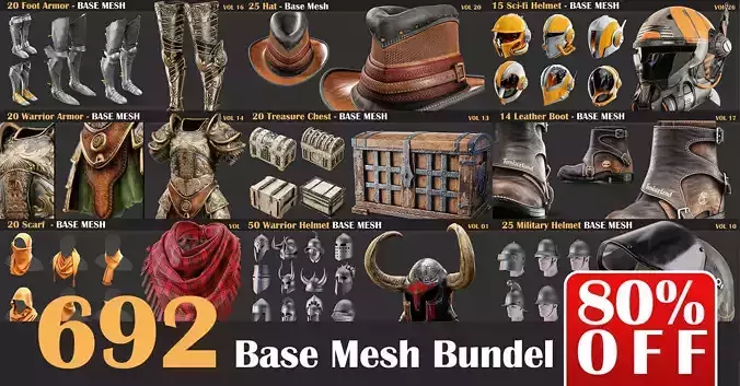 692 Base Mesh Bundle - 80 Percentage OFF   3D model