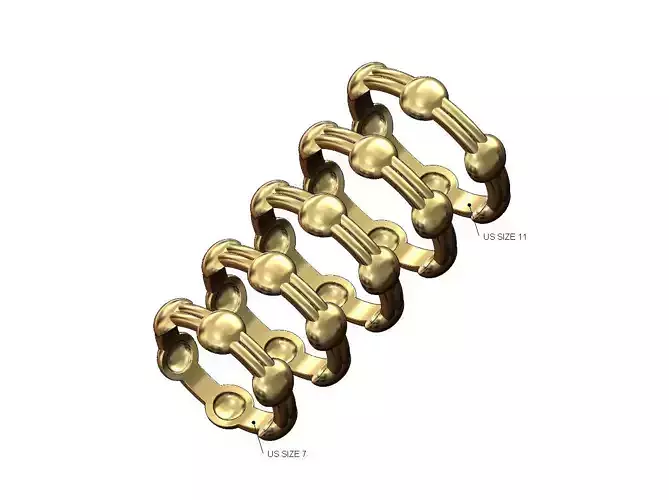 Double wire round disk fashion stacker ring US sizes 7to11