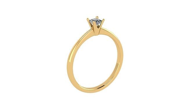 Diamond Simple Ring 3D print model