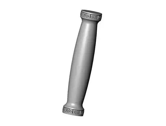 Rounded greek key scroll pattern ends pillar column