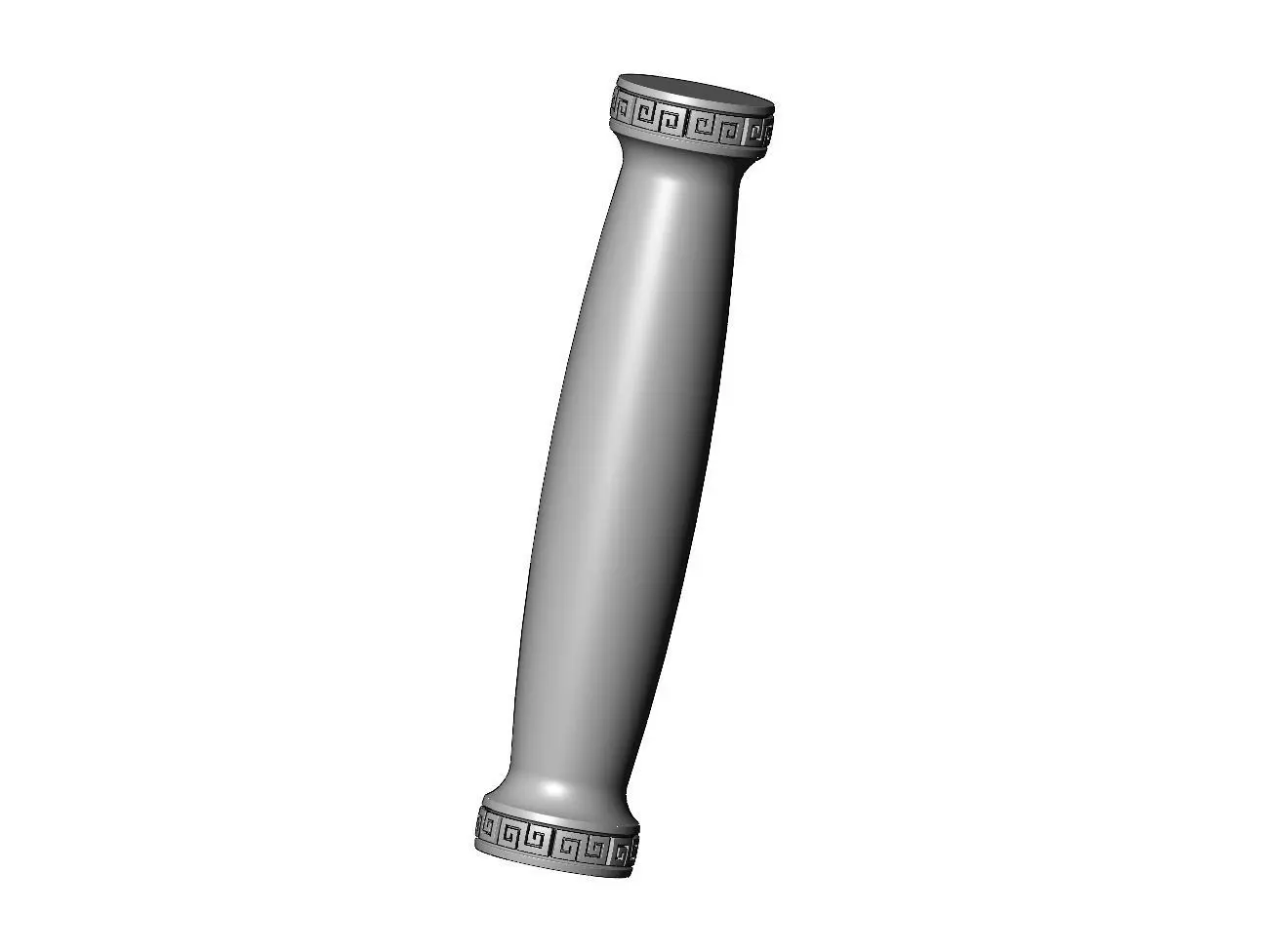 Rounded greek key scroll pattern ends pillar column 3D print model