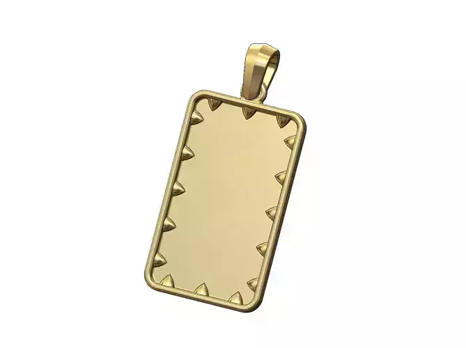 Spiked rectangular pendant with bail