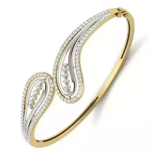 Yellow gold diamond Bangle-PBG-014 DIA 3D print model