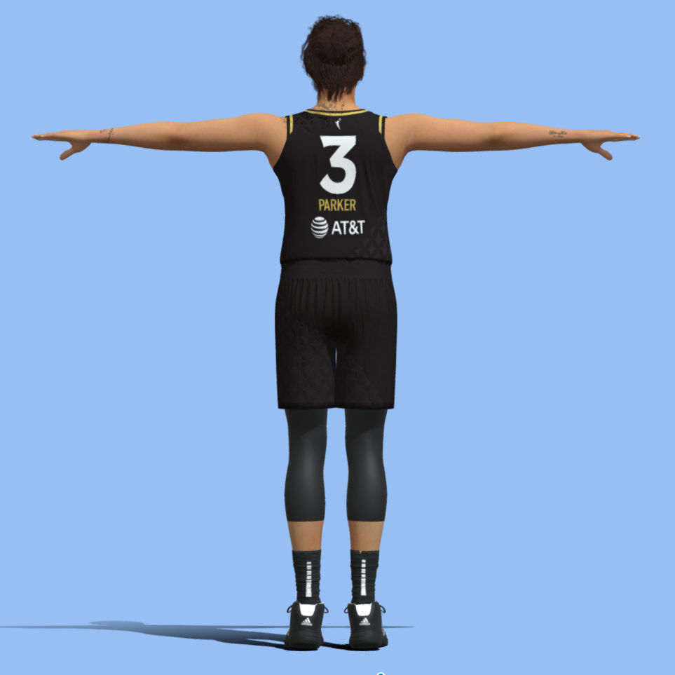 T-Pose Rigged Candace Parker WNBA 3D model_2