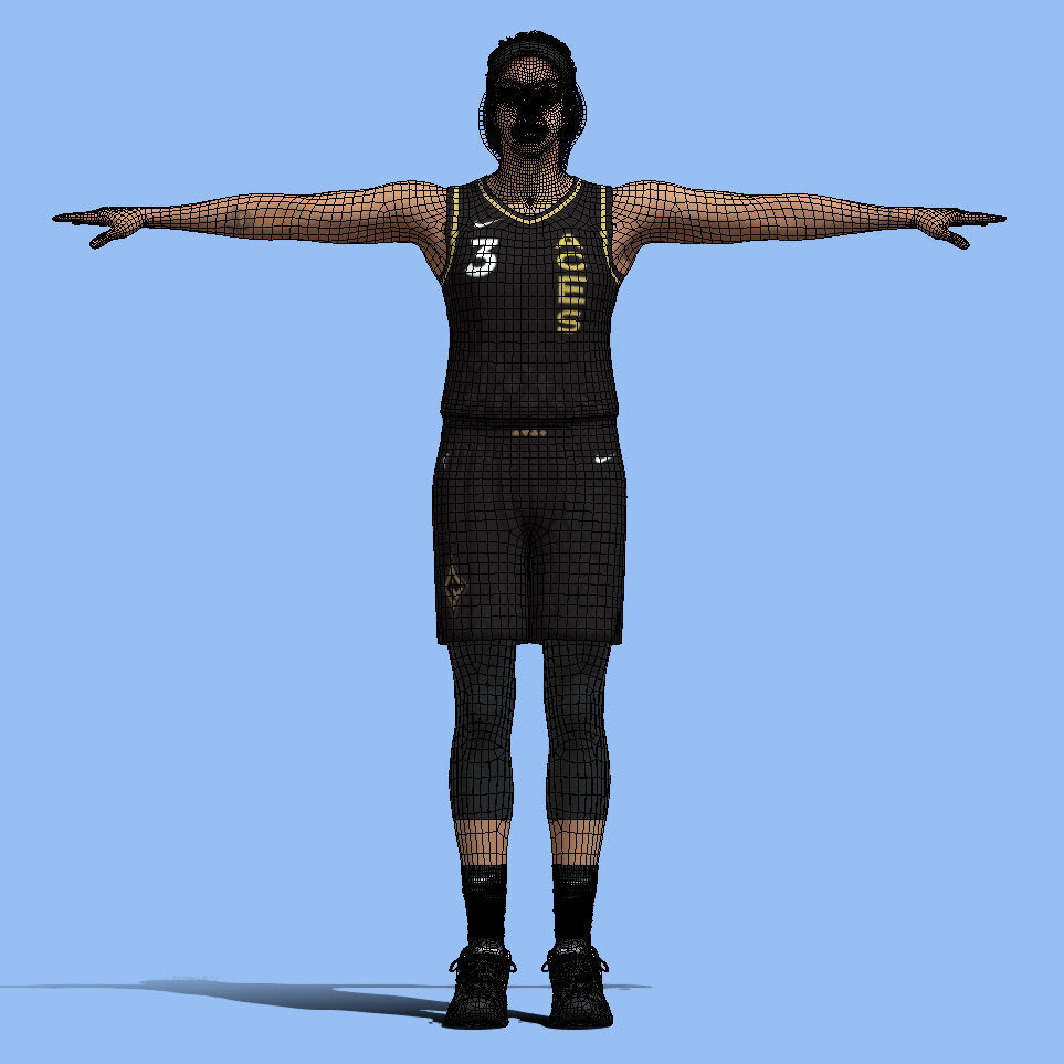 T-Pose Rigged Candace Parker WNBA 3D model_5