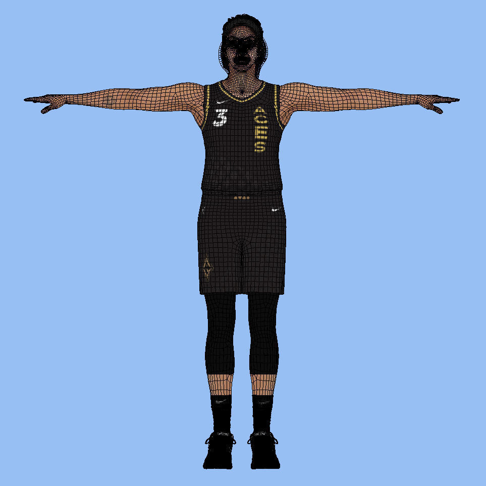 T-Pose Rigged Candace Parker WNBA 3D model_6