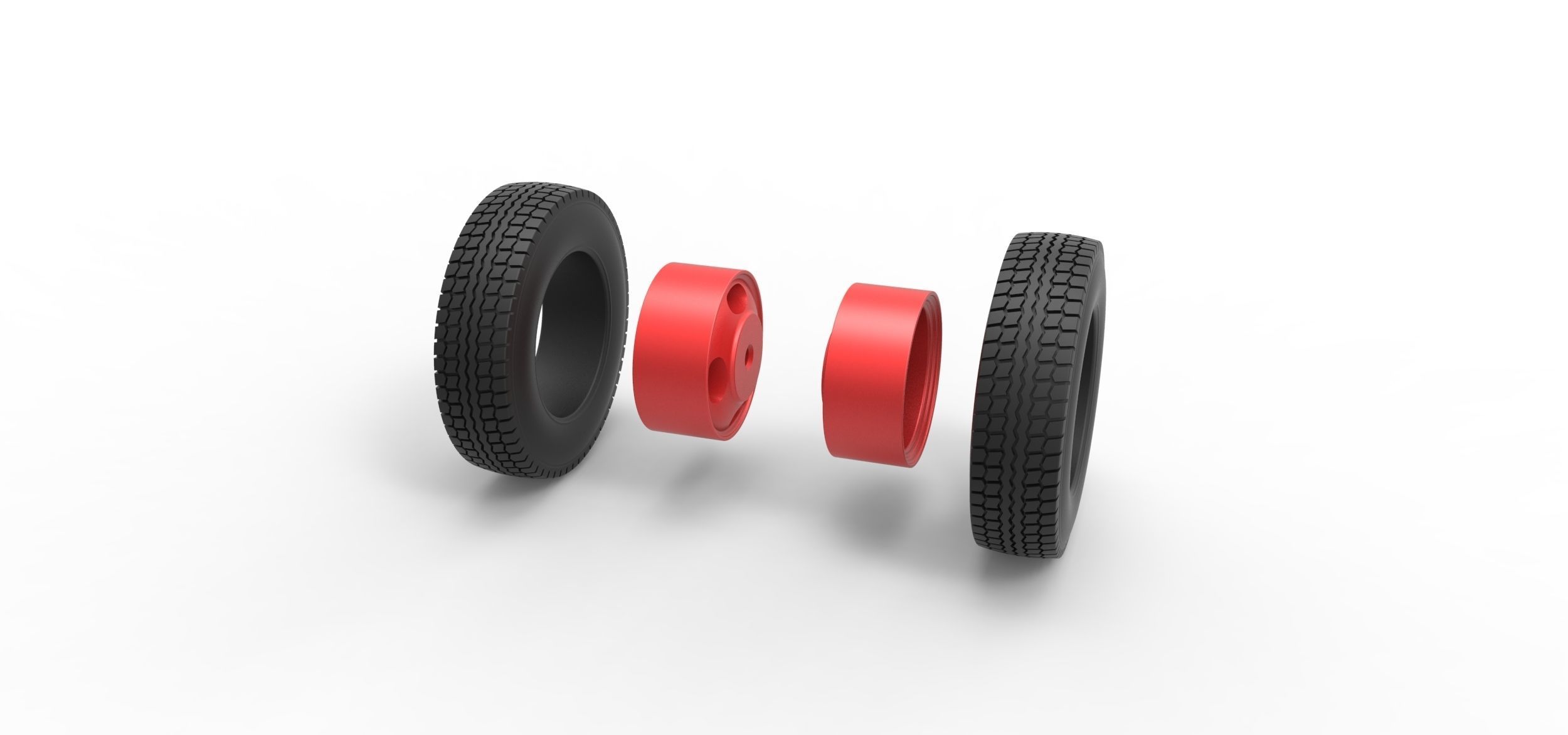 Rear wheel of Pickup Truck Scale 1 to 25 3D print model_9