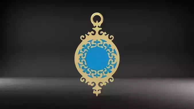 turquoise pendant 3D print model