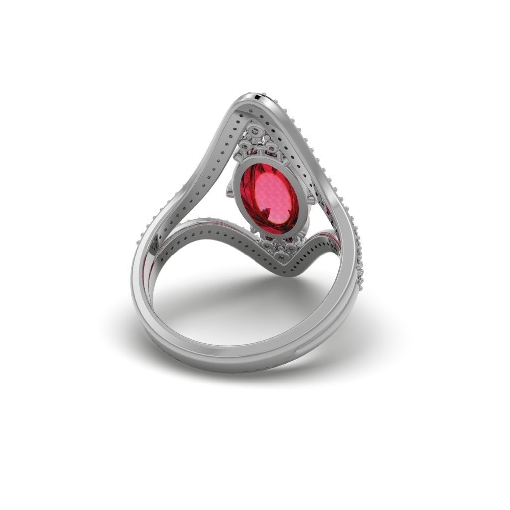 Ring Cabochon Diamond - Jewelry 3D - AN-413 3D print model_13